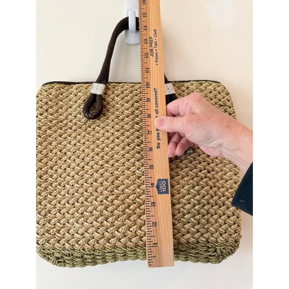 Brighton Rita Woven straw Bucket Bag Women Tan Double Handles Magnetic Closure